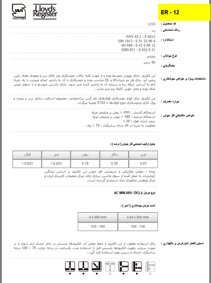 الکترود 6013 پارس